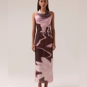 SOVERE Studio Afterlight Mesh Halter Dress